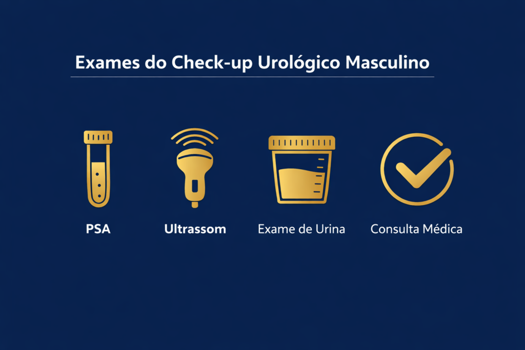 exames check-up urológico masculino PSA ultrassom próstata